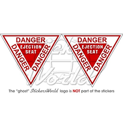 Vinyl-Sticker, Aufkleber, 90 mm, 2 Stück – Motiv: „DANGER EJECTION SEAT“, US Air Force, Martin Baker von StickersWorld