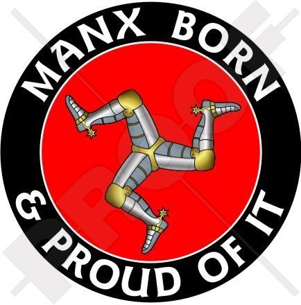 ISLE von MAN MANX Geboren und stolz Großbritannien UK 100mm Auto & Motorrad Aufkleber, Vinyl Sticker von StickersWorld