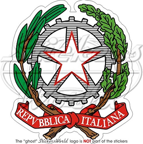 Vinyl-Aufkleber, Italien-Wappen, Abzeichen, 100 mm von StickersWorld