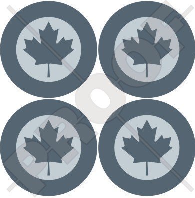 KANADA Kanadische Luftwaffe RCAF AIRCOM LowVis Flugzeug Roundel 50mm Auto & Motorrad Aufkleber, x4 Vinyl Stickers von StickersWorld