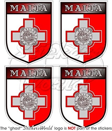 Malta Malteser Shield 50 mm (5,1 cm) Vinyl bumper-helmet Sticker, Aufkleber X4 von StickersWorld