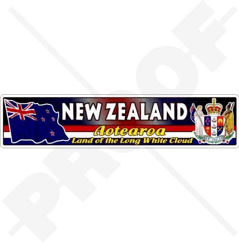 NEUSEELAND Flagge Wappen Aotearoa-Neuseeland Land des langen weißen Wolken Emblem 180mm Auto & Motorrad Aufkleber, Vinyl Sticker von StickersWorld