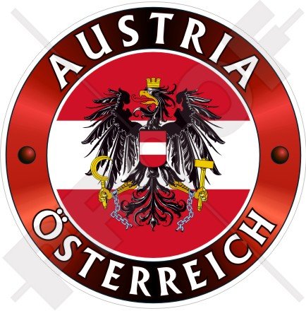 ÖSTERREICH, Österreichisch 100mm Auto & Motorrad Aufkleber, Vinyl Sticker von StickersWorld
