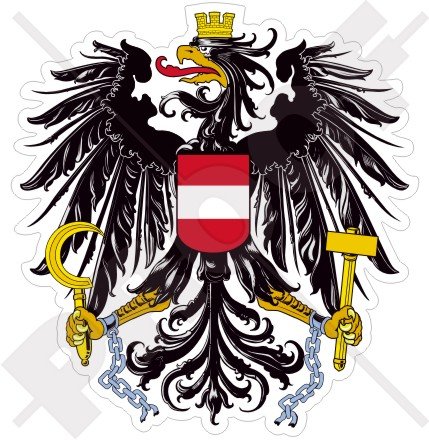 ÖSTERREICH Österreichisches Wappen Abzeichen Wappen Osterreich 95mm Auto & Motorrad Aufkleber, Vinyl Sticker von StickersWorld