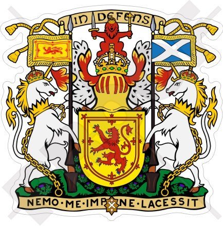 SCHOTTLAND Schottisch königlich Wappen Abzeichen, Kamm Großbritannien UK 90mm Auto & Motorrad Aufkleber, Vinyl Sticker von StickersWorld