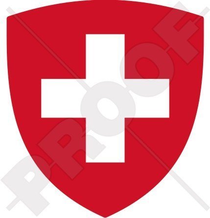 SCHWEIZ Schweizer Wappen Abzeichen, SUISSE 100mm Auto & Motorrad Aufkleber, Vinyl Sticker von StickersWorld