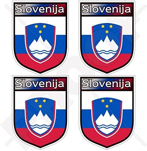 SLOWENIEN Slowenisch Schild Republik Slowenien, Slowenisch 50mm Auto & Motorrad Aufkleber, x4 Vinyl Stickers von StickersWorld