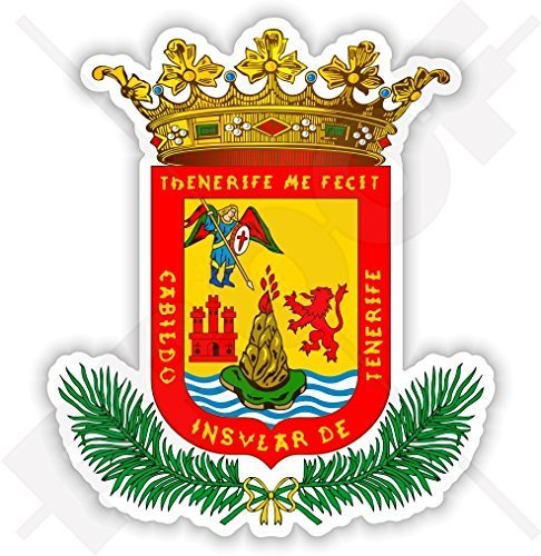 TENERIFFA INSEL Wappen Abzeichen, Kamm KANARISCHE INSELN Spanien, Islas Canarias Spanisch 90mm Auto & Motorrad Aufkleber, Vinyl Sticker von StickersWorld