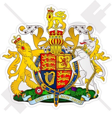 United Kingdom Royal Wappen Abzeichen Wappen UK 90 mm (9,1 cm) Vinyl Bumper Aufkleber, Aufkleber von StickersWorld