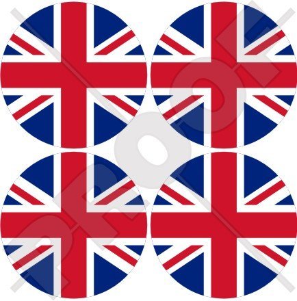 United Kingdom Union Jack UK Großbritannien, British 50 mm (5,1 cm) Vinyl bumper-helmet Sticker, Aufkleber X4 von StickersWorld
