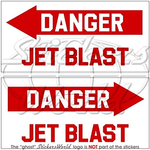 Gefahr Jet Blast Aircraft Hubschrauber USAF 7,6 cm (75 mm) Vinyl Sticker, Aufkleber X2 von StickersWorld