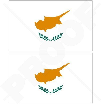 ZYPERN Zypriotische Flagge Cyprian 75mm Auto & Motorrad Aufkleber, x2 Vinyl Stickers von StickersWorld
