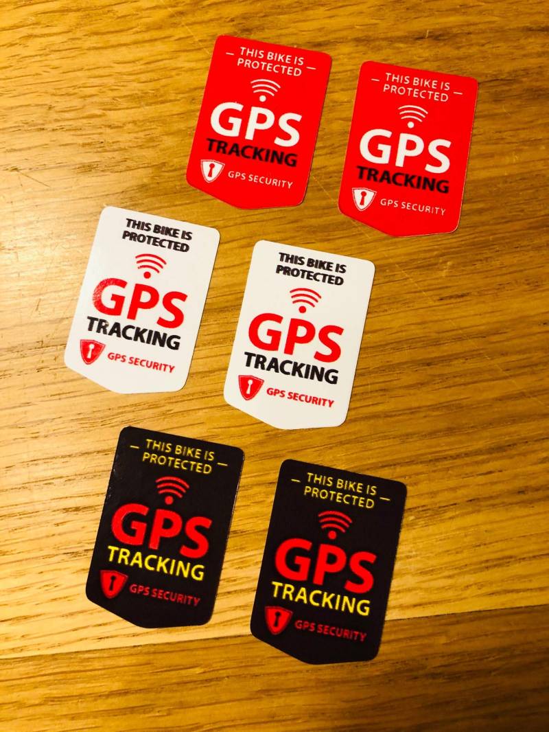 6X GPS Tracking Aufkleber Sticker Security Bike Fahrrad Sicherheit Hinweis Se42 von Stickerverticker