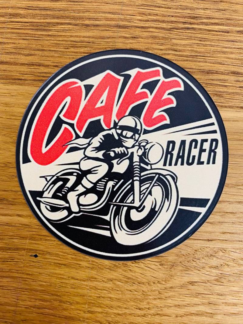 Cafe Racer Aufkleber Sticker Motorrad Tank Motorcycle Oldschool Bobber USA Mi525 von Stickerverticker
