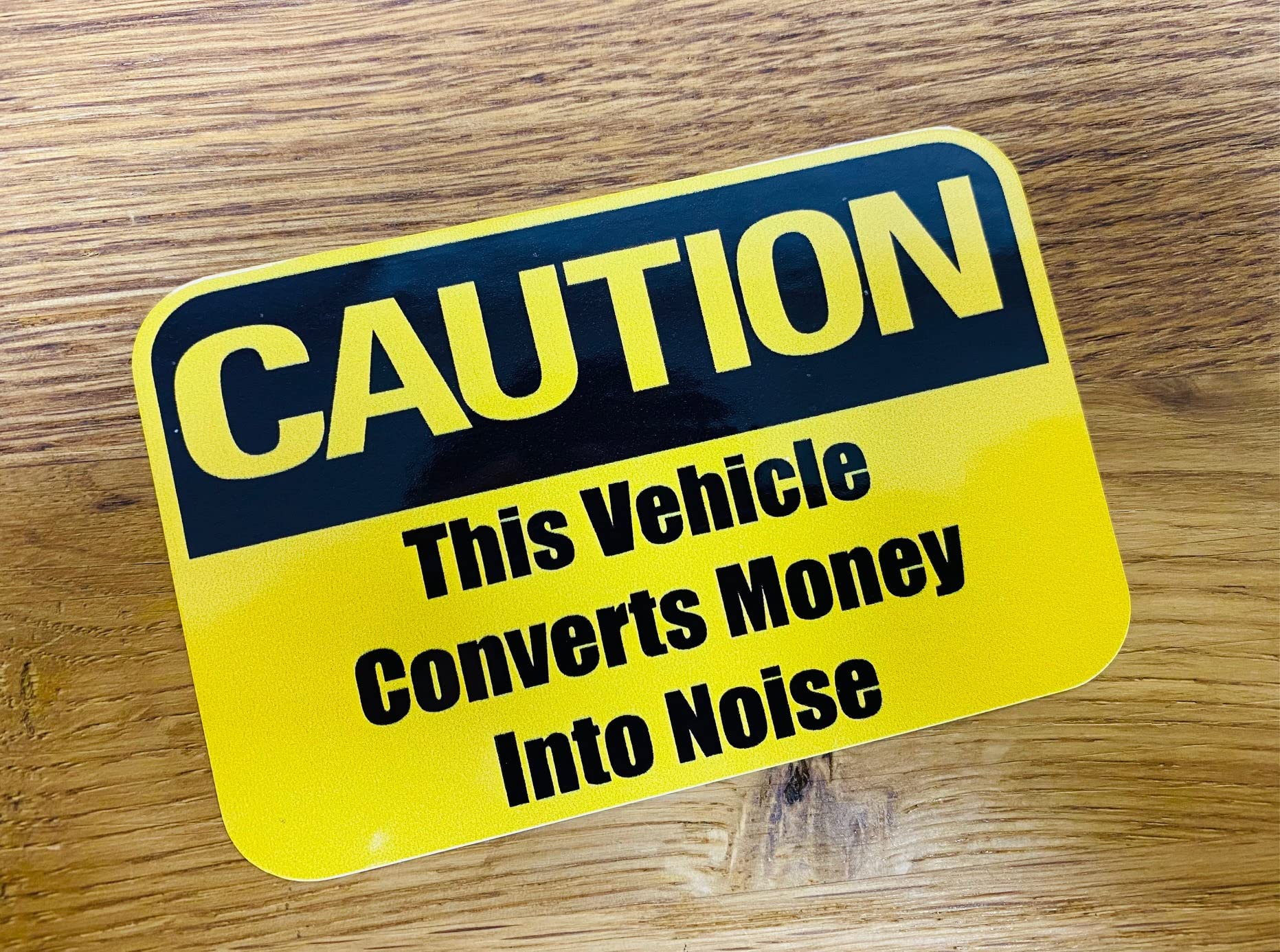 Caution This Vehicle Converts Money Aufkleber Sticker Warnung Fun Auto V8 Mi519 von Stickerverticker