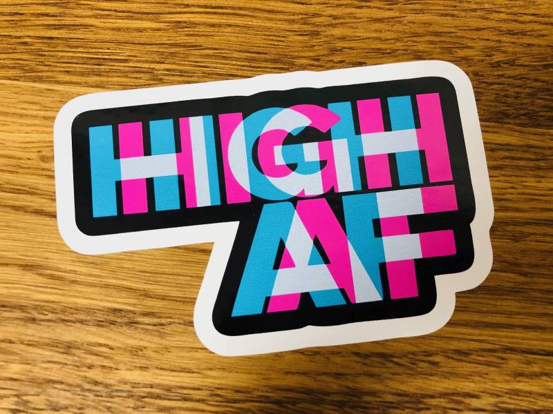 HIGH AF Sticker Aufkleber Retro Lifestyle Auto Decal Rap Hip Hop Stoned V8 Mi496 von Stickerverticker