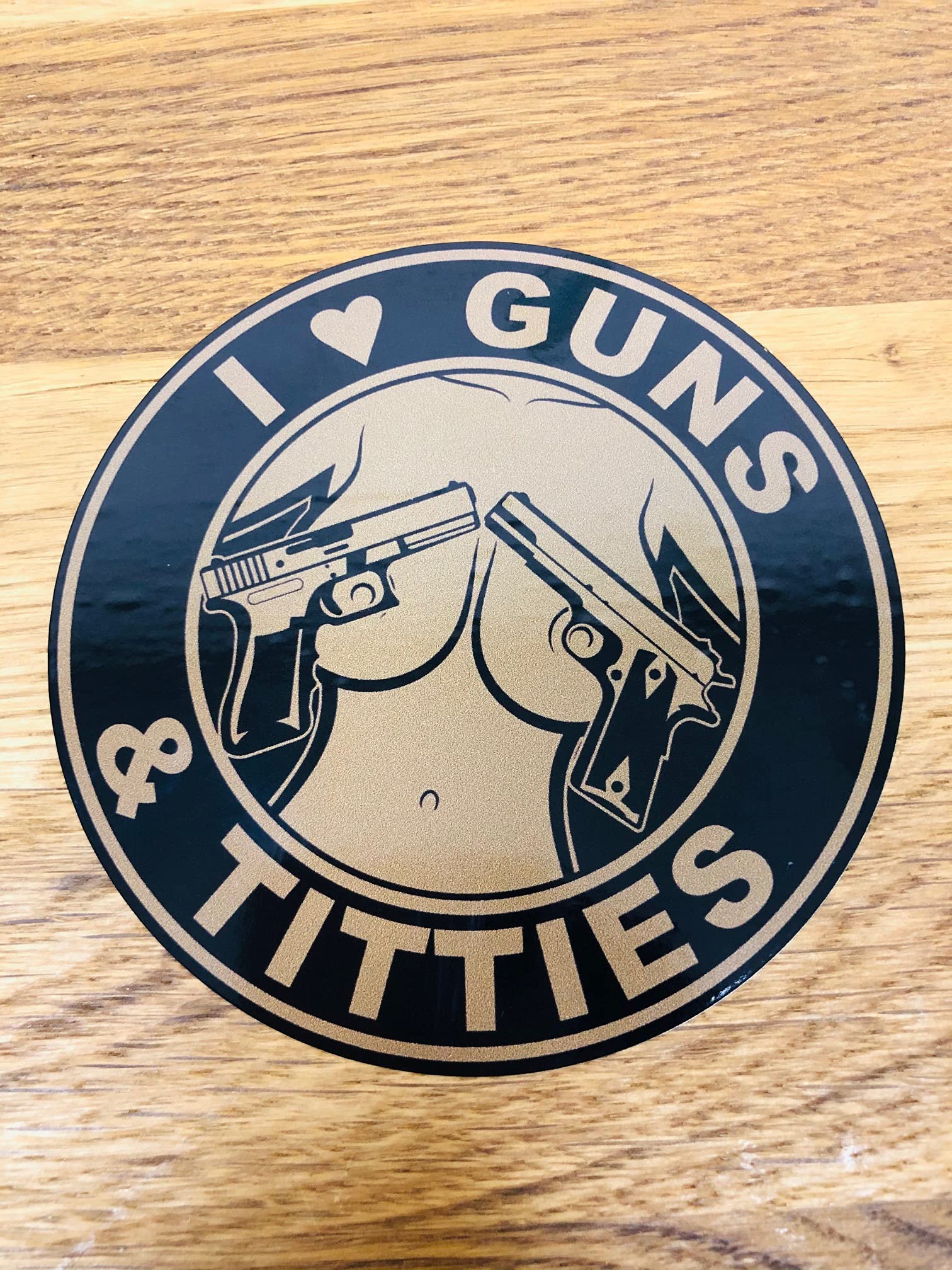 I Love Guns & Titties Aufkleber Sticker Fun Auto Retro Oldschool Bobber Mi495 von Stickerverticker