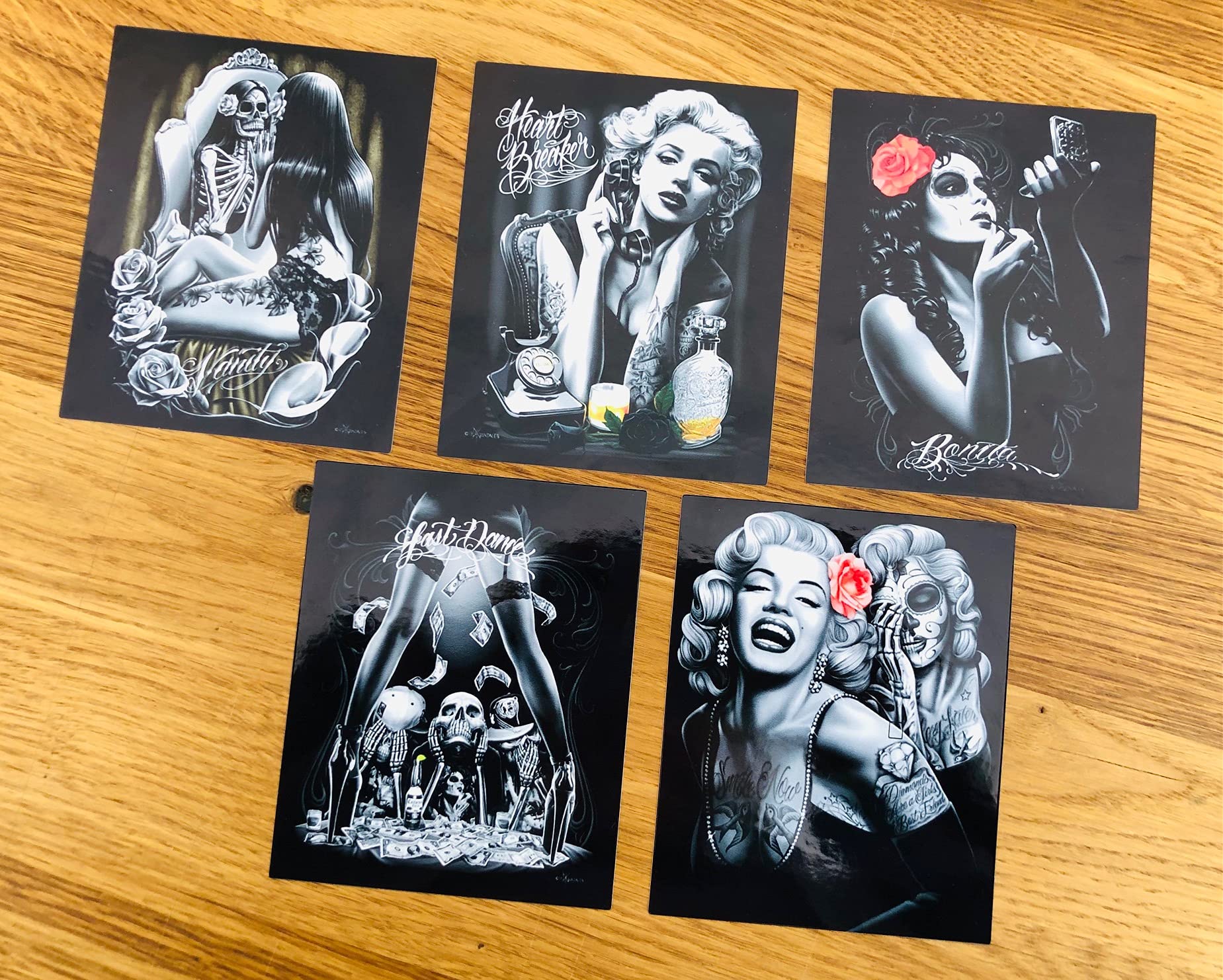 PIN UP Black & White 6er Set Aufkleber Sticker Tattoo Marilyn Monroe Auto Se51 von Stickerverticker