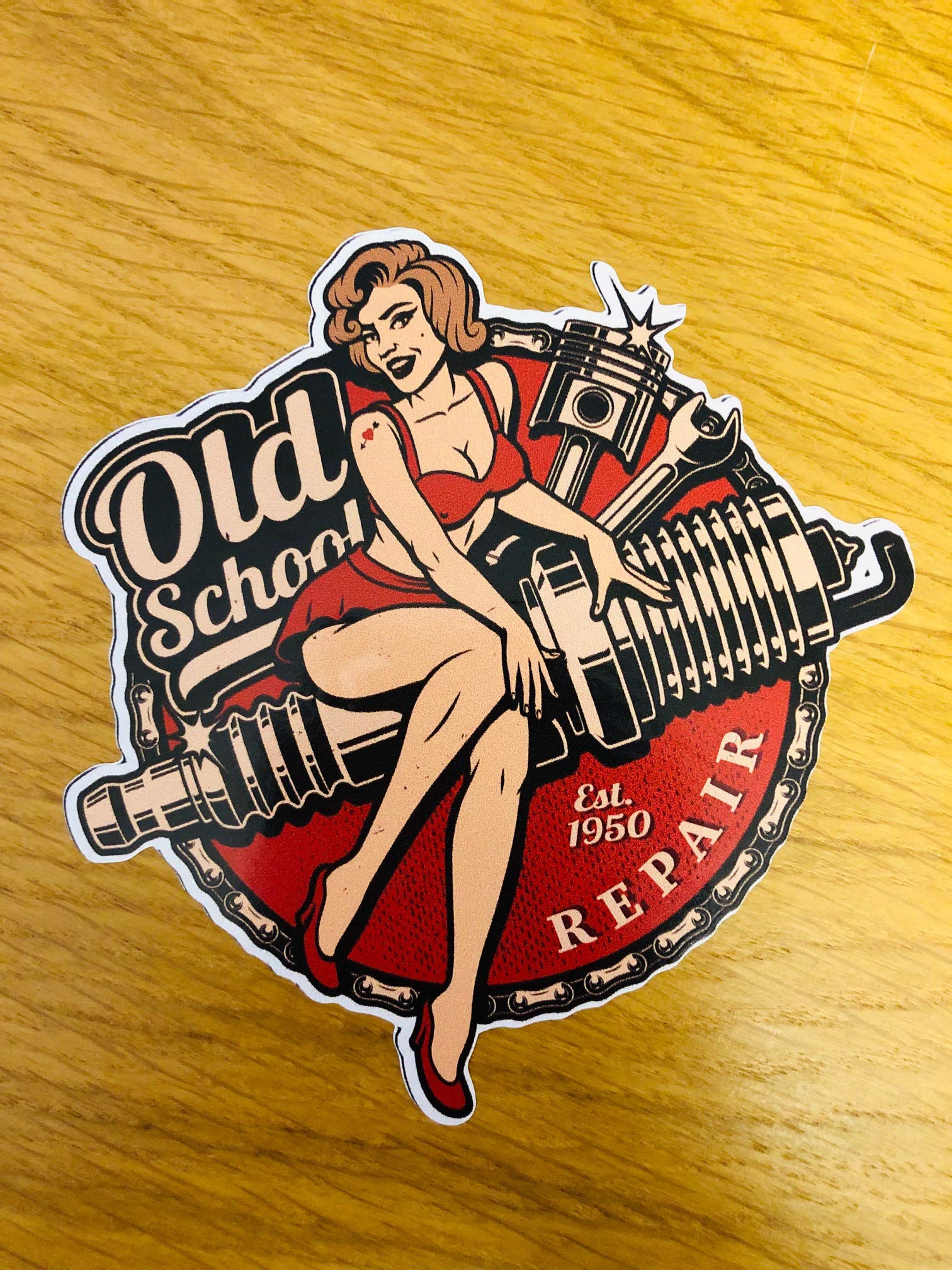 PIN UP Old School Repair Aufkleber Sticker Speedshop Vintage Sexy Girl USA Pu085 von Stickerverticker