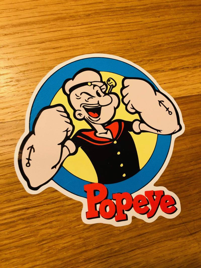 Popeye Aufkleber Sticker Spinat Comic Retro Kult TV Oldschool Low Deep OEM Mi485 von Stickerverticker