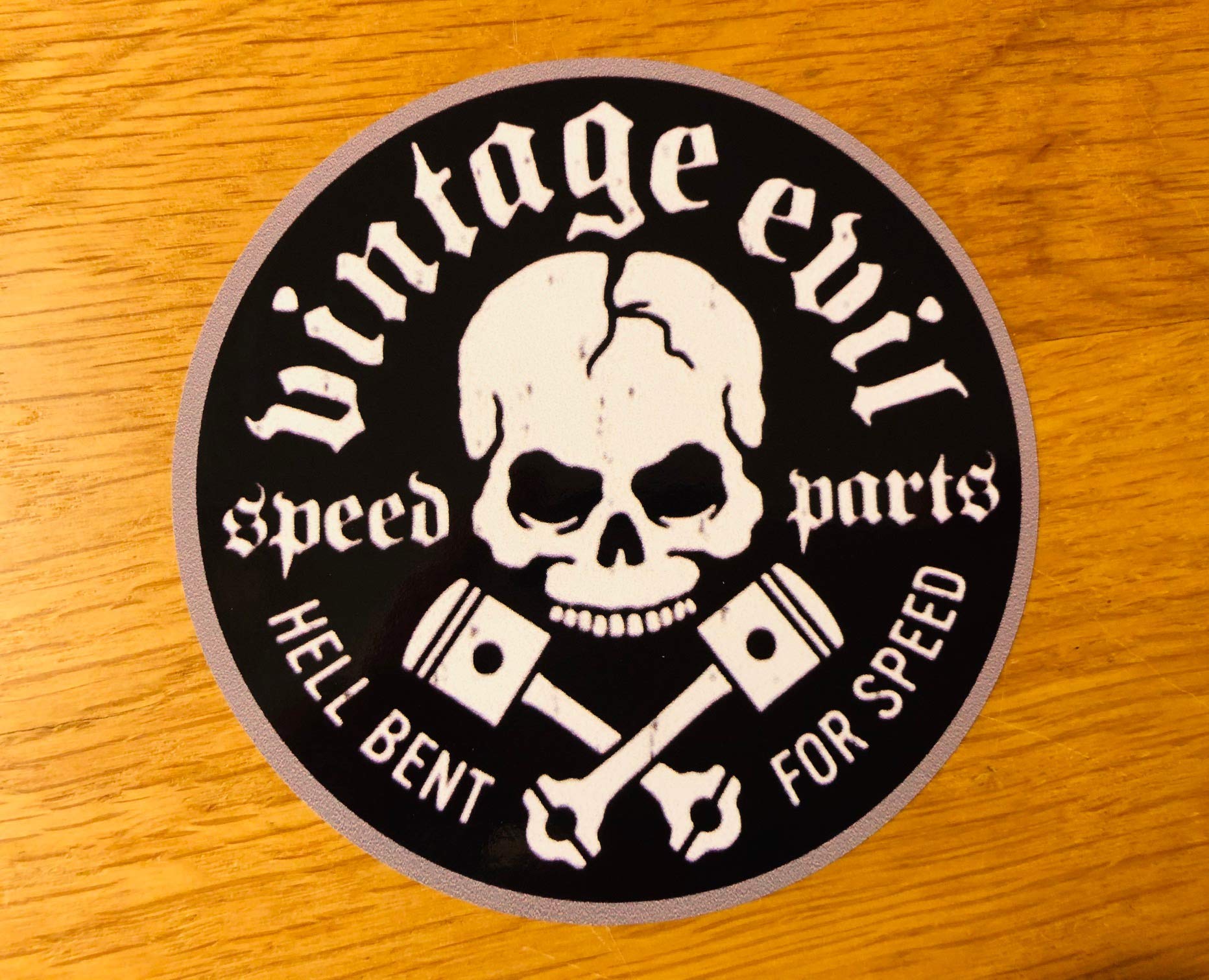 Vintage Evil Aufkleber Sticker Speed Parts Skull Totenkopf Tuning Decal V8 Mi421 von Stickerverticker