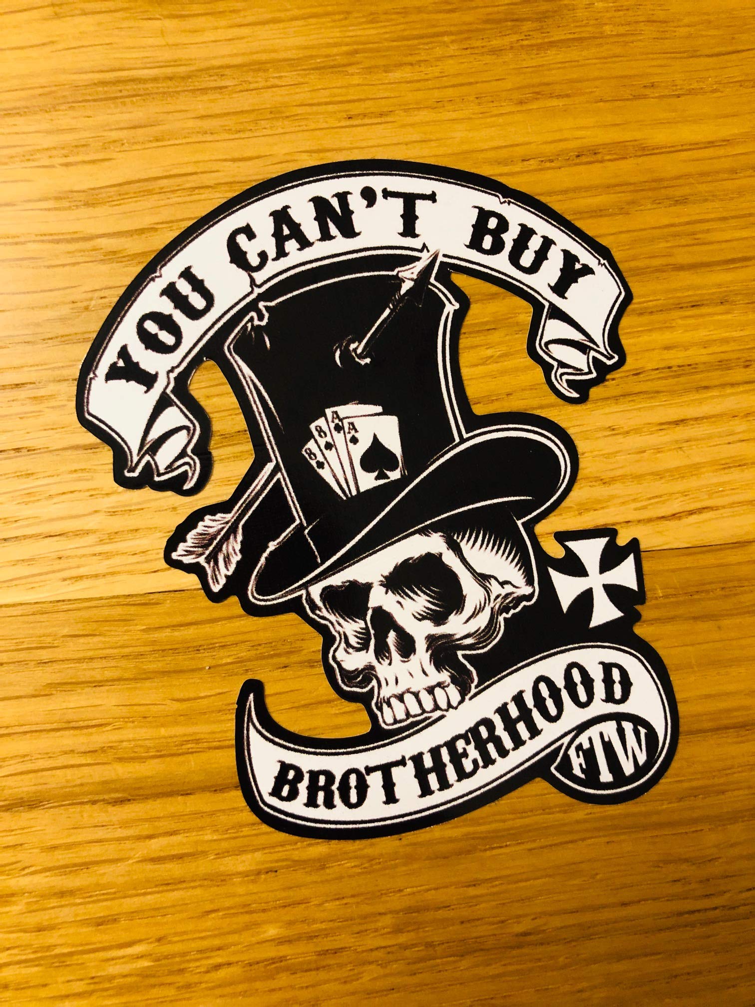 You Can't Buy Brotherhood Aufkleber Sticker Skull Totenkopf Auto Rock Bike Mi200 von Stickerverticker
