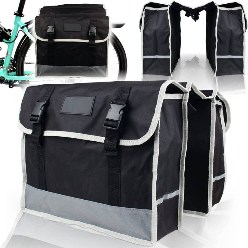 Stimo Fahrradtasche Doppeltasche wasserabweisend + reflektierend Gepäckträgertasche Fahrrad von Stimo
