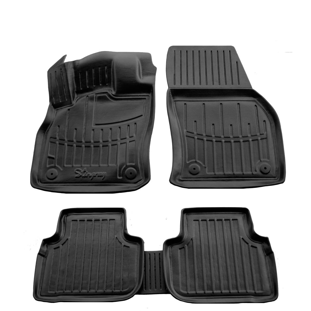 Stingray Gummimatten 3D Auto Fussmatte passend für Audi Q3 (F3) (2019-...) / rutschfest, Geruch, koritfrei, mit Tunnelschutz/Material - TPE von Stingray