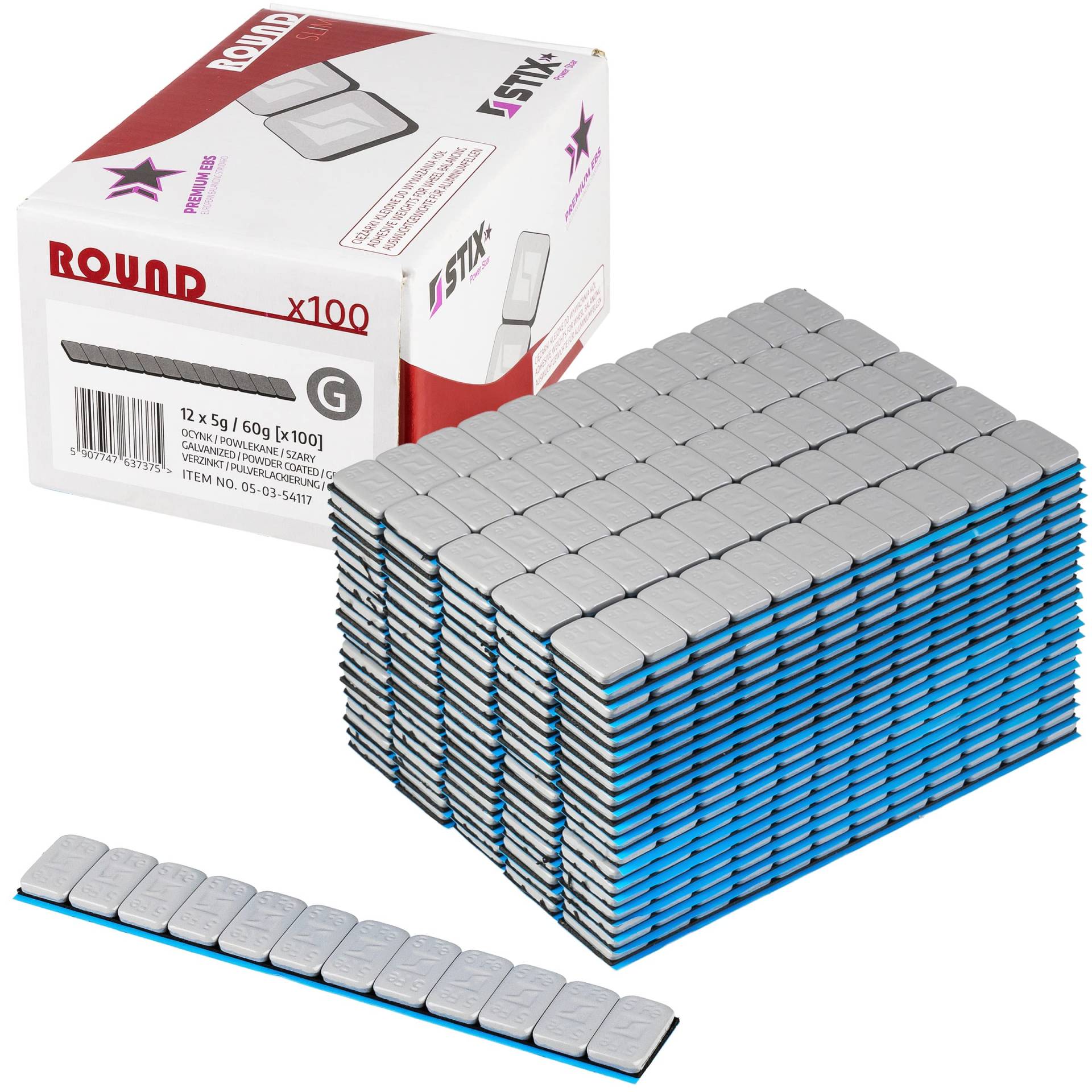 Auswuchtgewichte 12x5g Verzinkt & Kunststoffbeschichtet Round Slim Klebegewichte 6KG Kleberiegel Auswuchtgewichte 12x5g Verzinkt & Kunststoffbeschichtet Round Slim Klebegewichte 6KG Kleberiegel von Stix