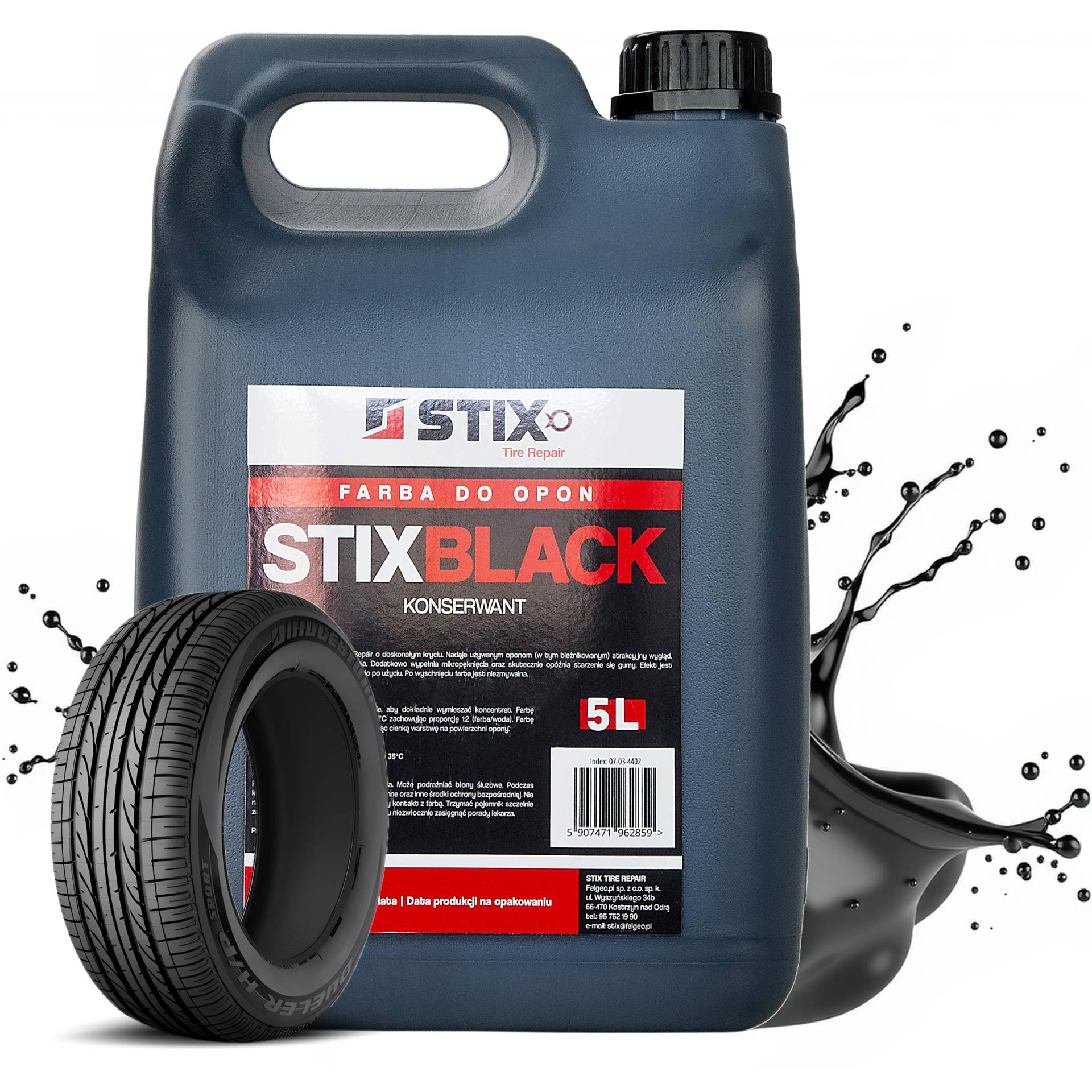 Stix Black Reifenfarbe 5L - Autoreifenlack für Reifenpflege, langanhaltende Schwarztöne, schützt Gummi, beugt Alterung vor, ideal für alle Fahrzeugreifen Stix Black Reifenfarbe 5L - Autoreifenlack für Reifenpflege, langanhaltende Schwarztöne, schützt Gummi, beugt Alterung vor, ideal für alle Fahrzeugreifen von Stix