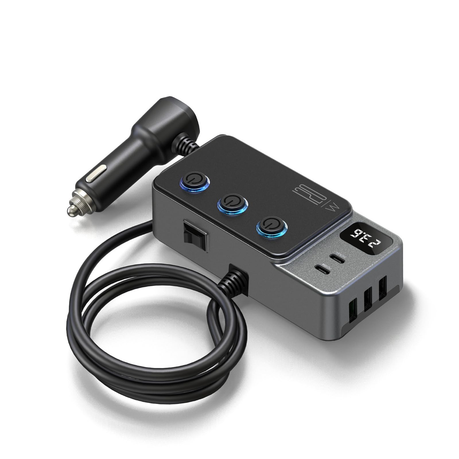 Storage Bag Auto Lade Zigaretten Leichterer Splitter 3 Socket USB C PD35W Superschnelles Für 12 V/24 V Fahrzeuge Mit LED Display Storage Bag Auto Lade Zigaretten Leichterer Splitter 3 Socket USB C PD35W Superschnelles Für 12 V/24 V Fahrzeuge Mit LED Display von Storage Bag