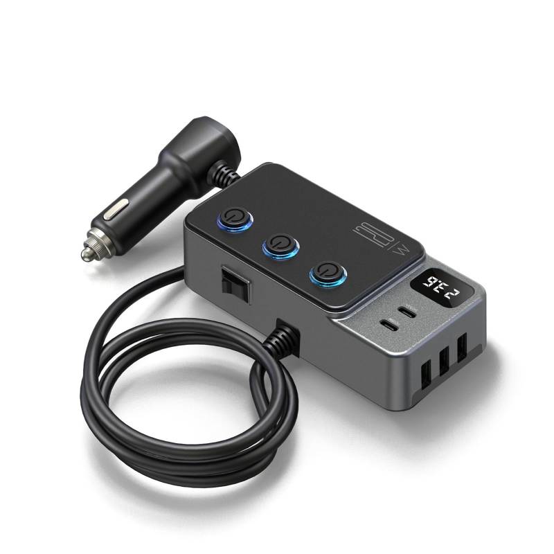 Storage Bag Auto Lade Zigaretten Leichterer Splitter 3 Socket USB C PD35W Superschnelles Für 12 V/24 V Fahrzeuge Mit LED Display von Storage Bag