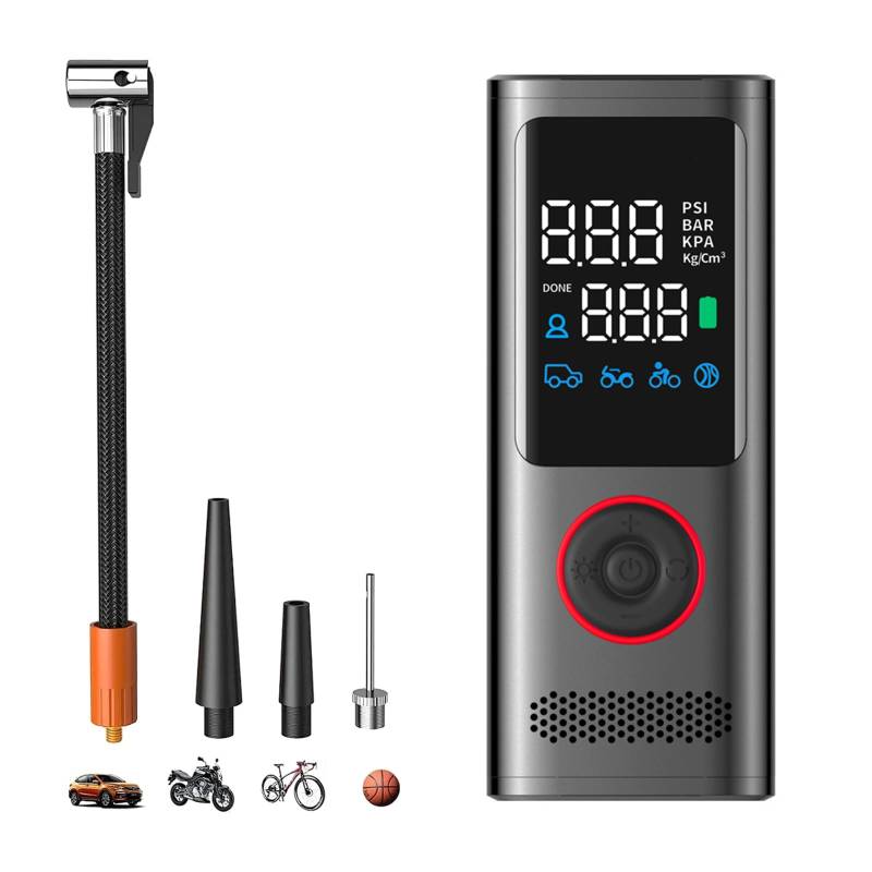 Storage Bag Schnurlosen Reifeninflatorluftkompressorluftpumpen Mit Manometer Sicherheitshammer Reifen Inflator Für Car Bike von Storage Bag
