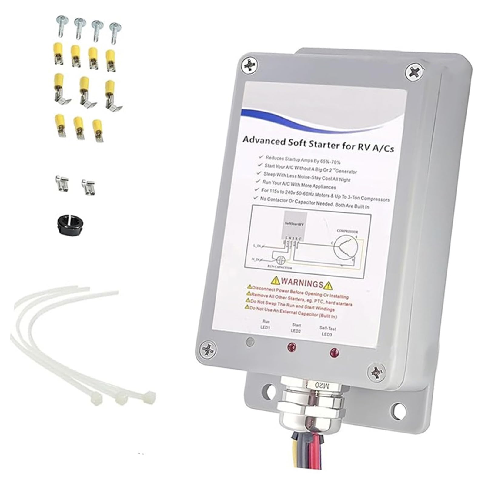 Weicher Starter Ermöglicht Eine Einfache Start AC Und Geräte Mit Kleinen Generatoranhänger Campern AC Soft Starter Set Weicher Starter Ermöglicht Eine Einfache Start AC Und Geräte Mit Kleinen Generatoranhänger Campern AC Soft Starter Set von Storage Bag