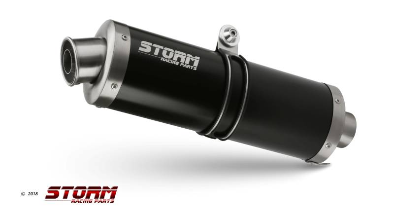 Sport Auspuff OVAL BLACK Storm by MIVV Edelstahl HONDA CBF 600 Bj. 2004-2010 PC38 / PC43 von Storm