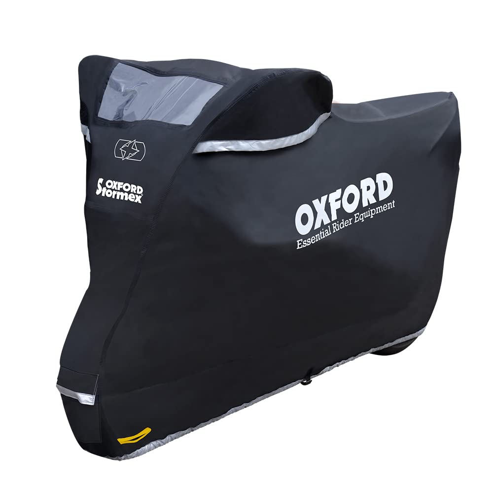 STORMEX Large OXFORD OUTDOOR WASSERDICHT MOTORRAD ABDECKUNG NEUESTE 2016 VERSION - Schwarz, 246X104X127CMS, One Size von Oxford