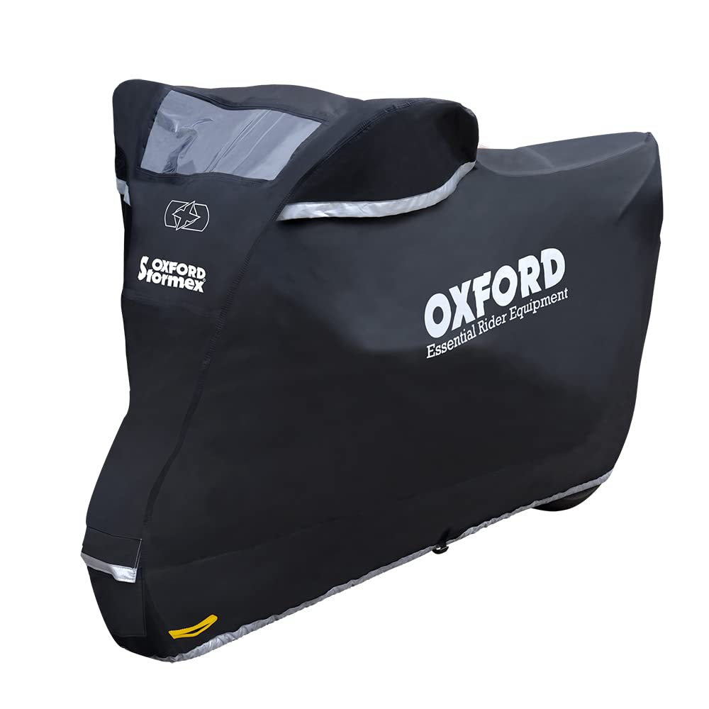 Oxford STORMEX Outdoor WASSERDICHT Motorrad Abdeckung NEUESTE 2016 Version - Schwarz, 229x99x125cms von Oxford