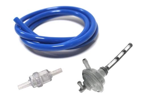 Benzinhahn Benzinfilter Benzinschlauch Blau Piaggio TPH Sfera NRG, Peugeot Speedfight, Yamaha Aerox von Streetparts 24