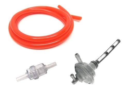 Benzinhahn Benzinfilter Benzinschlauch Rot Piaggio TPH Sfera NRG, Peugeot Speedfight, Yamaha Aerox von Streetparts 24