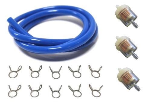 Benzinschlauch Blau Federklemme Benzinfilter Set für Roller/Mofa/Moped/Universal von Streetparts 24