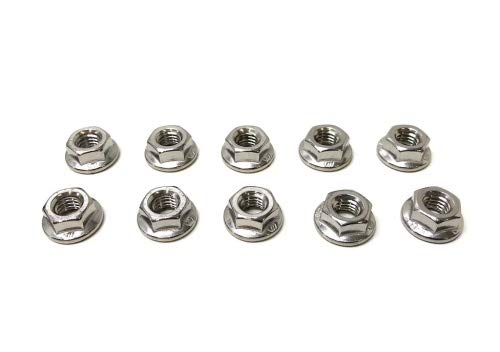 10x Flanschmutter M8x1,25 mit Bund passend für Roller, Mofa, Moped, Motorrad, Quad, ATV – Muttern-Set zur Befestigung von Auspuff, Motor, Rahmen, Rad, Verkleidung von Streetparts24