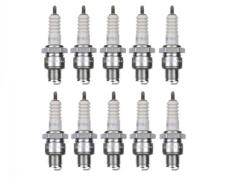 10x Zündkerze BR7HS Zündkerzen Set 10 Stück 10er Pack passend für Peugeot Speedfight 1 2 3 4, Yamaha Aerox, MBK Nitro, Aprilia SR 50 2T Motorrad/Roller uvm. von Streetparts24