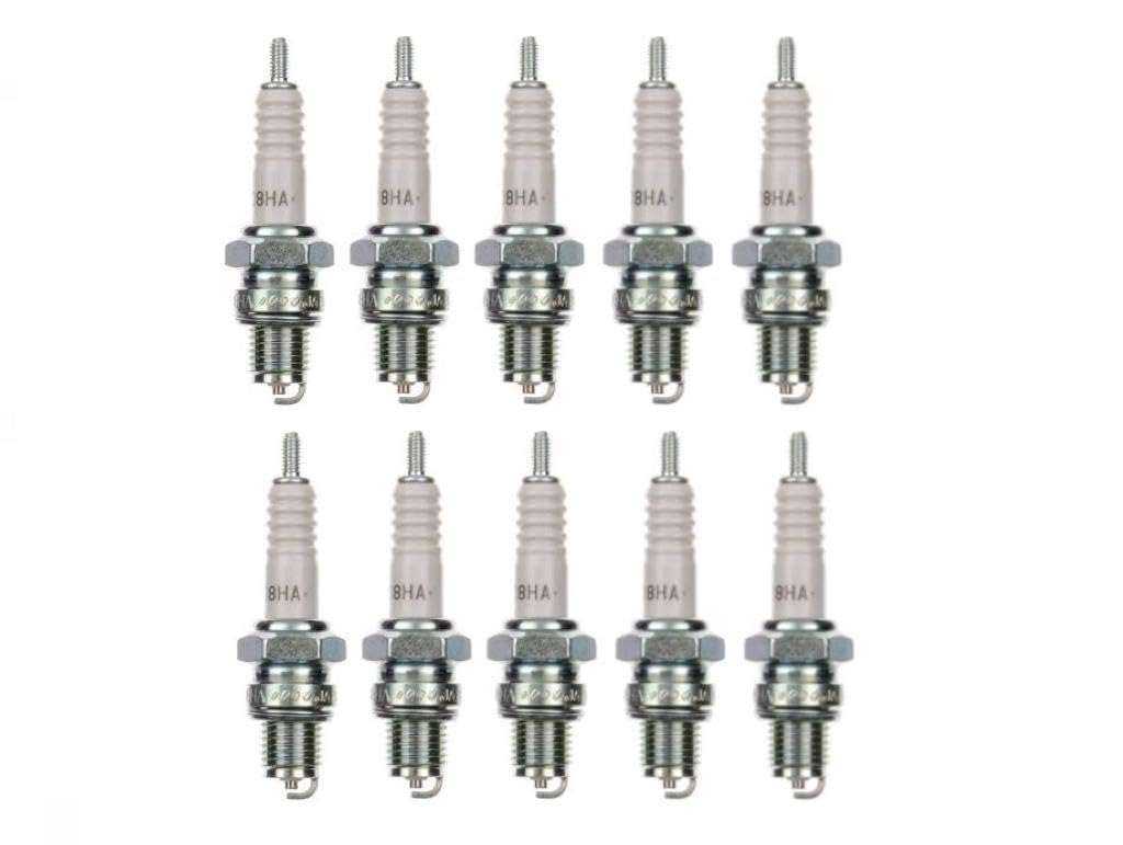 10x Zündkerze D8HA Zündkerzen Set 10 Stück 10er Pack passend für Motorrad/Roller kompatibel passend für: XR2AS 816 P7 P7Y stk 816 4103 X24FS-U X24FSU stk 4103 10x Zündkerze D8HA Zündkerzen Set 10 Stück 10er Pack passend für Motorrad/Roller kompatibel passend für: XR2AS 816 P7 P7Y stk 816 4103 X24FS-U X24FSU stk 4103 von Streetparts24