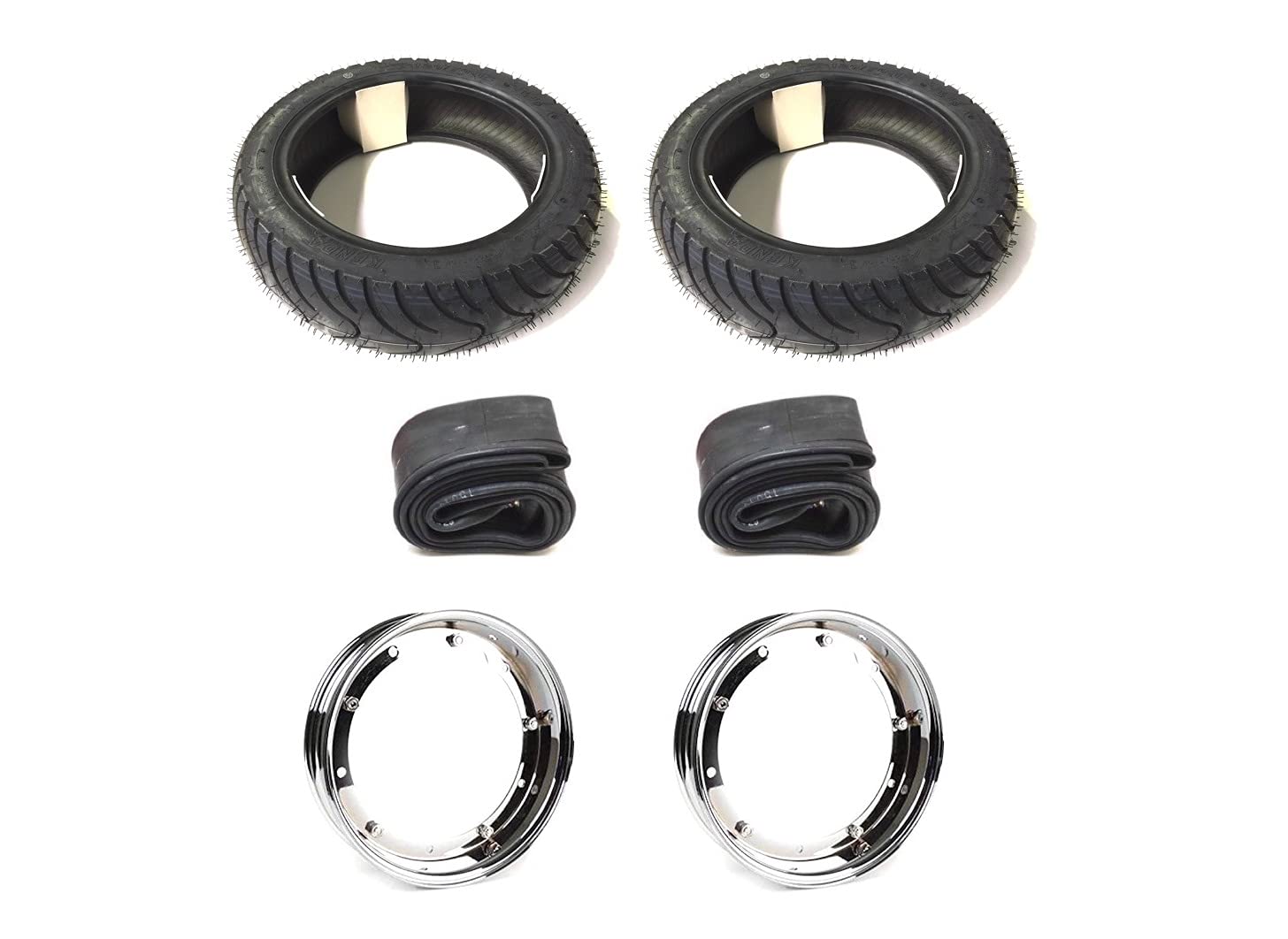 Streetparts24 2X Reifen 100/90-10 Felgen Chrom Satz passend für Vespa Piaggio APE 50 TM, Cosa 200 – Sommerreifen Komplettsatz inkl. Reifen, Felgen & Schlauch Streetparts24 2X Reifen 100/90-10 Felgen Chrom Satz passend für Vespa Piaggio APE 50 TM, Cosa 200 – Sommerreifen Komplettsatz inkl. Reifen, Felgen & Schlauch von Streetparts24