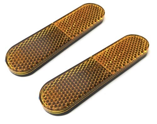 Streetparts24 2x Reflektor Katzenauge 96x24mm Orange, selbstklebend, E-geprüft – Vespa passend für ET2, ET4, LX, S, Gilera Runner, Sfera, TPH, NRG, Zip Roller/Scooter von Streetparts24