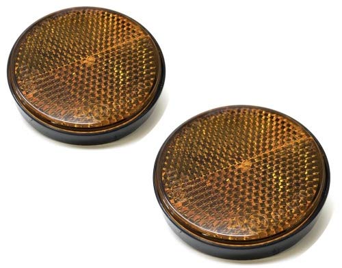 2x Reflektor Rückstrahler 60mm Rund Orange M6 Gewindebolzen E-Geprüft - Passend für China Roller/Scooter CPI, Keeway, Sachs, Rex, Baotian von Streetparts24