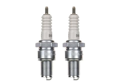 2x Zündkerze B8EG passend für Yamaha YZ 250, Husqvarna CR/WR 360, Kawasaki KX 500, Suzuki PE 250 – Zündkerzenset 2 Stück, nicht entstört, 14 mm, 0,6 mm von Streetparts24