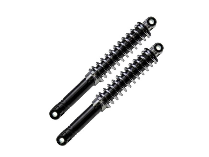 300mm Stoßdämpfer Federbeine Satz Schwarz Chrom passend für Mofa, Moped, Mokick – Einstellbar passend für Kreidler, Zündapp, Hercules, Puch, Simson uvm. von Streetparts24