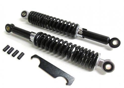 300mm Stoßdämpfer Schwarz Satz + Einstellschlüssel für Mofa Moped Mokick von Streetparts24
