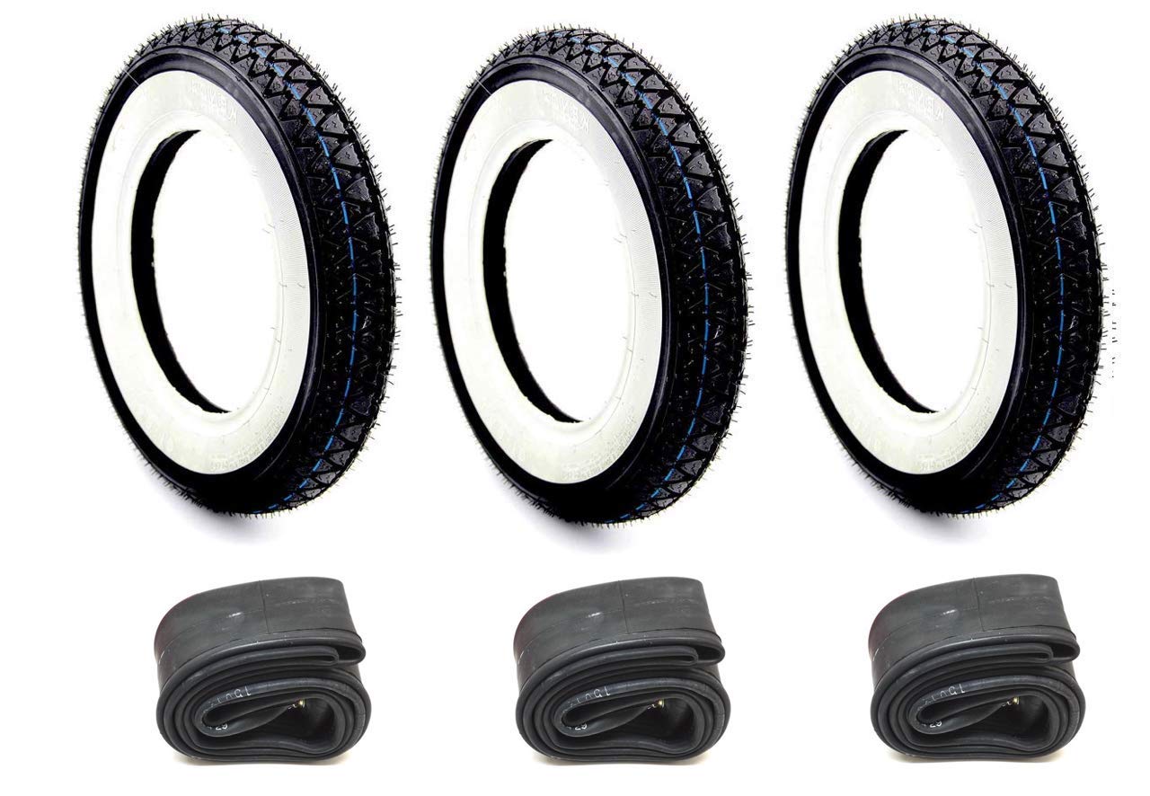 3X Weißwand Reifen Schlauch Set 3.50-10 Zoll für Vespa PX 125 150 200 Ape von Streetparts24